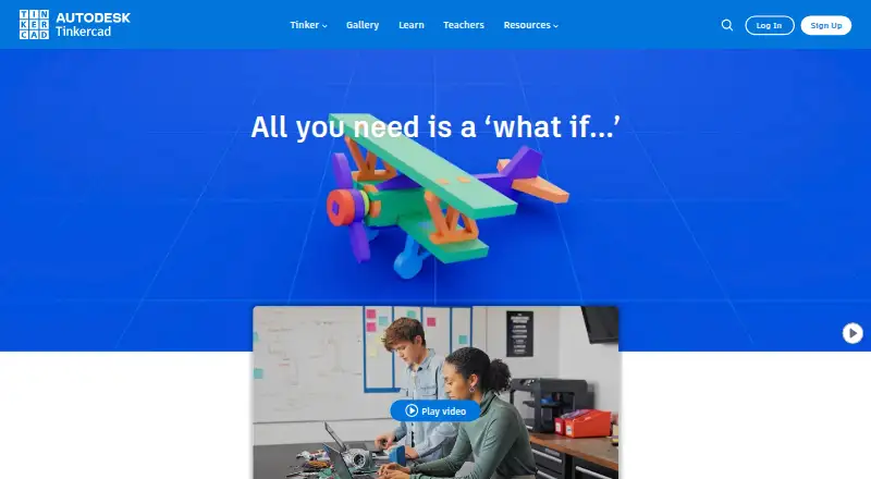 Tinkercad's own site