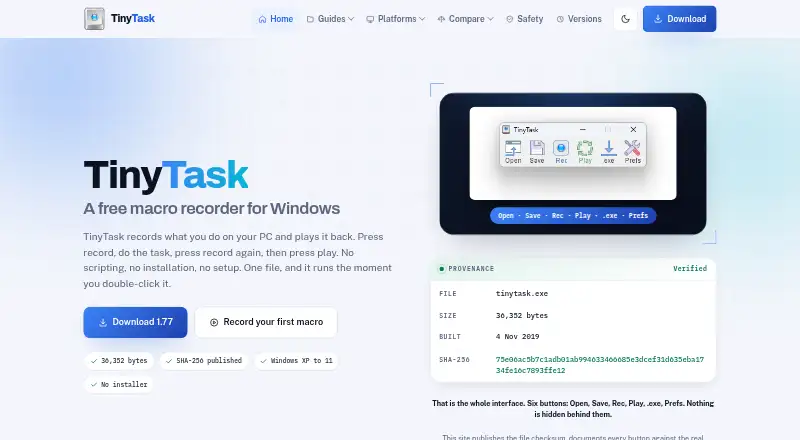 TinyTask's own site