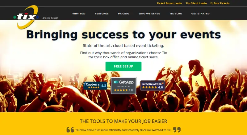 Tix's own site