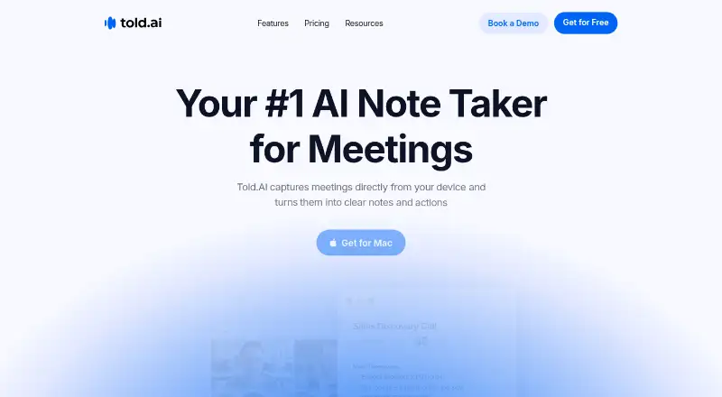 Told.AI's own site