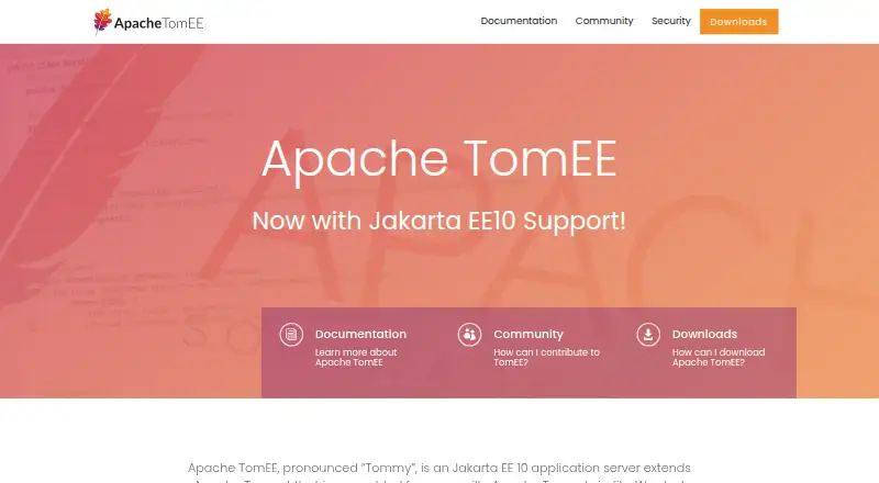 Apache TomEE's own site