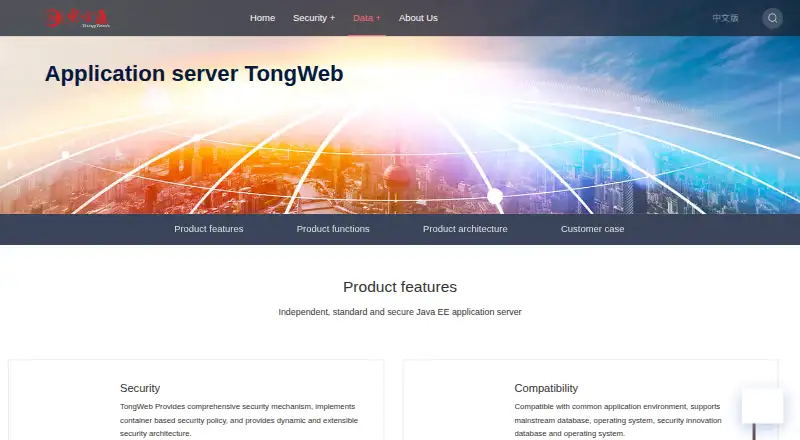 TongWeb Application Server's own site