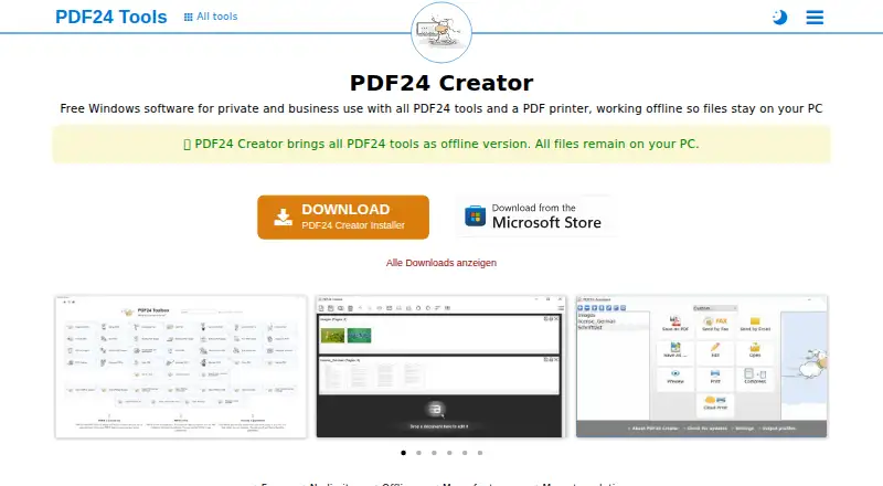PDF24 Creator's own site