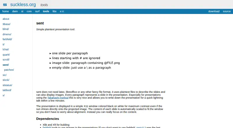 sent's own site