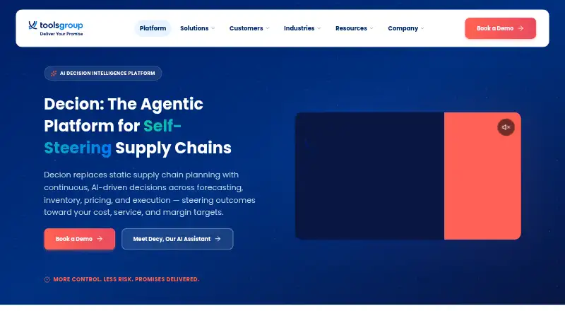 The Decion Demand Planning homepage