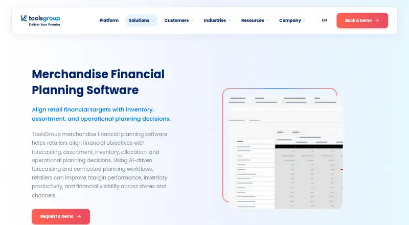 ToolsGroup Merchandise Financial Planning's own site