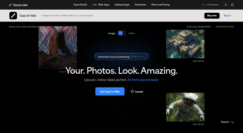 Topaz Image Web's own site