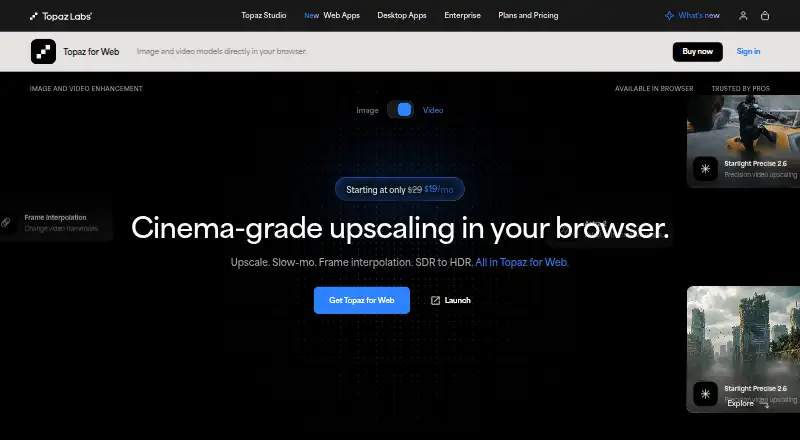 Topaz for Web's own site