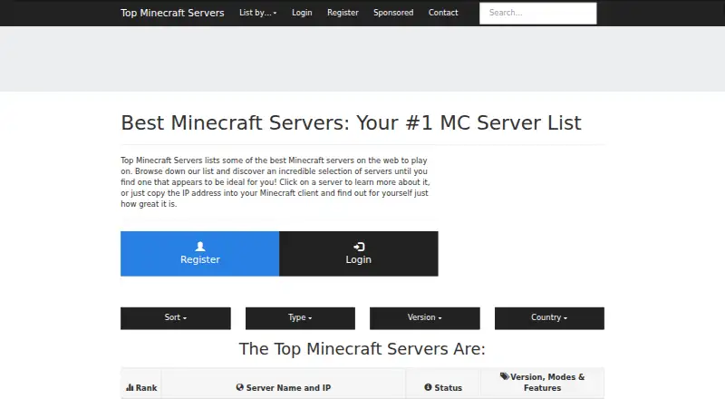 TopMinecraftServers.org's own site