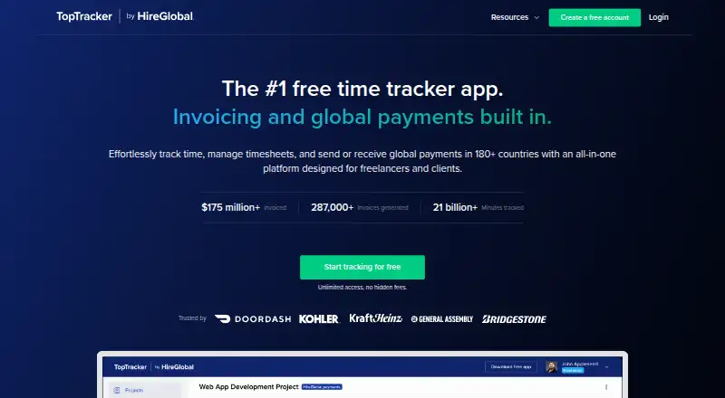 TopTracker's own site