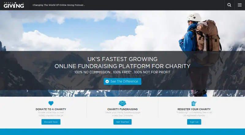 TotalGiving's own site