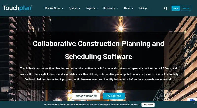 Touchplan's own site