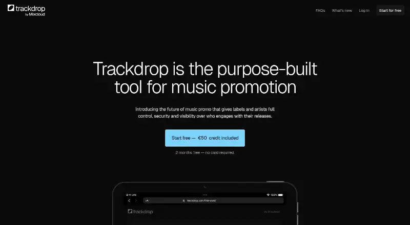 Trackdrop's own site