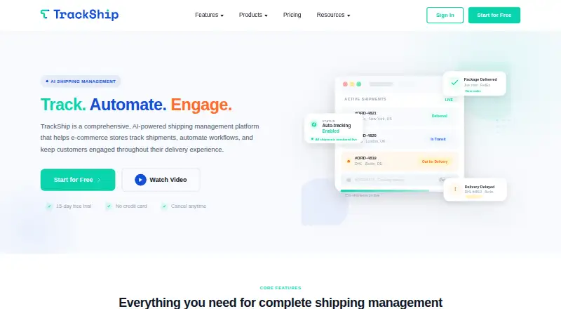 TrackShip's own site