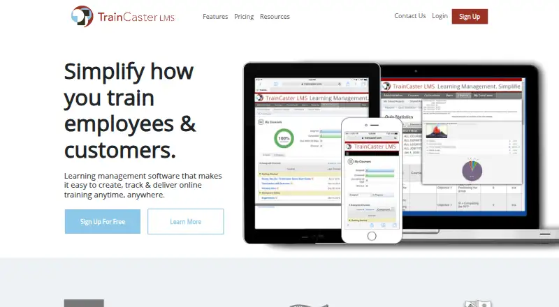 TrainCaster LMS's own site