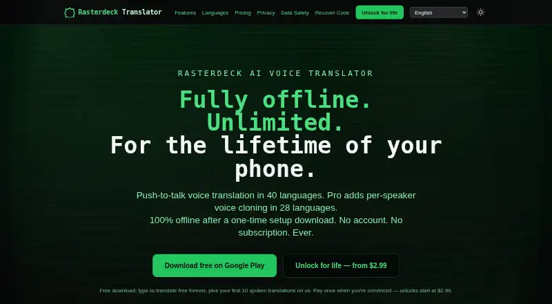 Rasterdeck Translator's own site