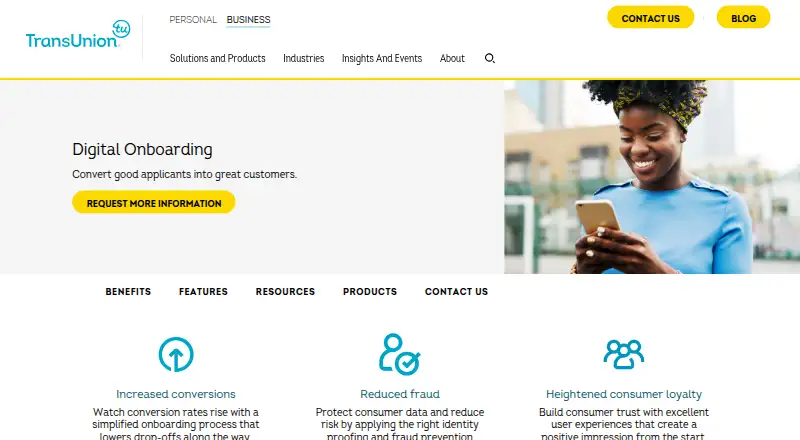 TransUnion Digital Onboarding's own site