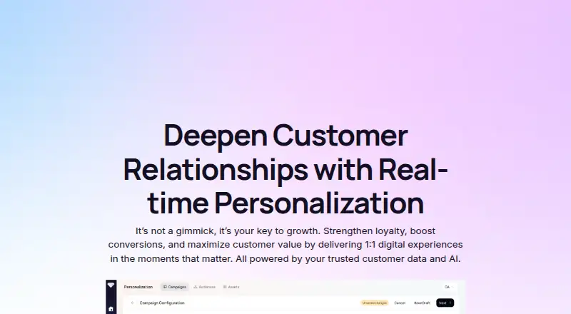 Treasure AI Personalization Suite's own site