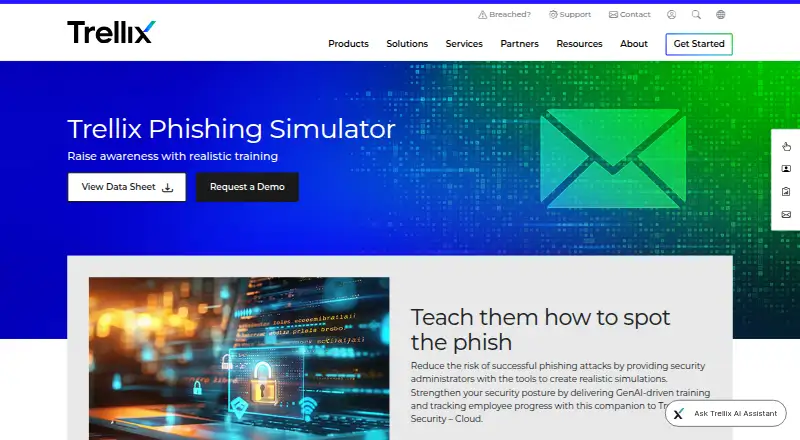 Trellix Phishing Simulator's own site
