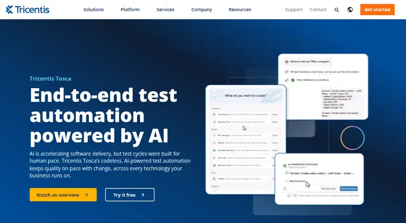 Tricentis Tosca's own site