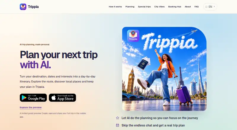 Trippia's own site
