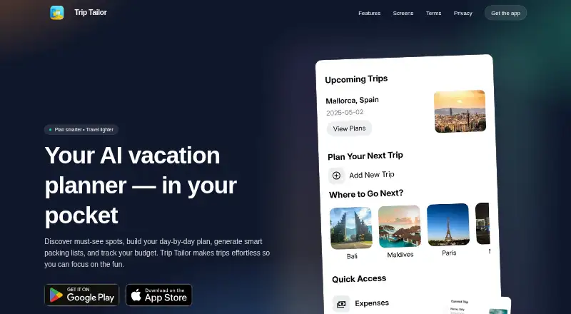 Trip Tailor's own site