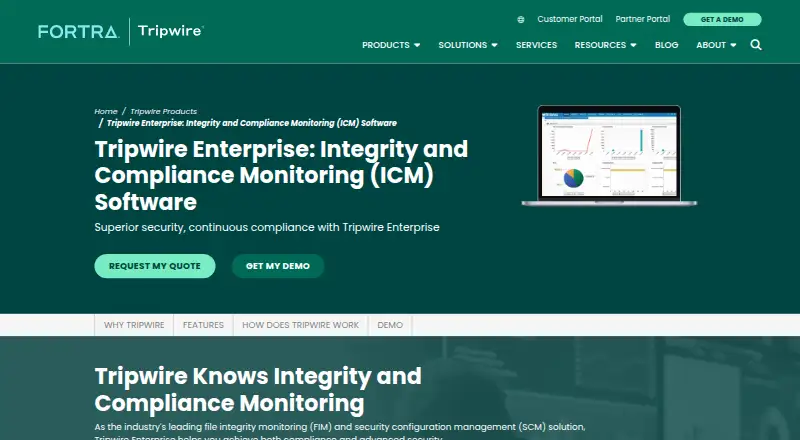 Tripwire Enterprise's own site