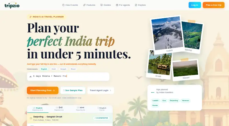 Tripzio's own site