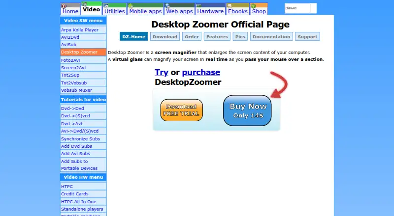 Desktop Zoomer's own site