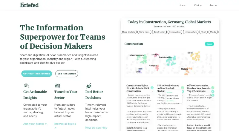 Briefed's own site