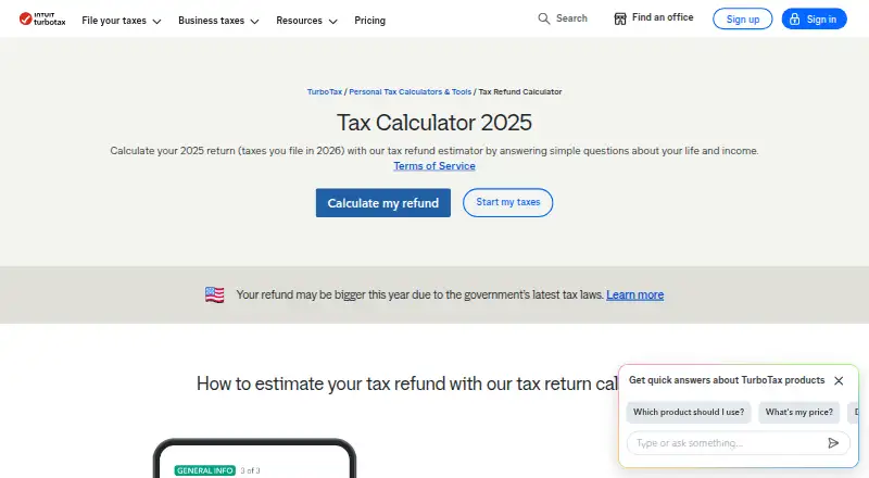TaxCaster's own site