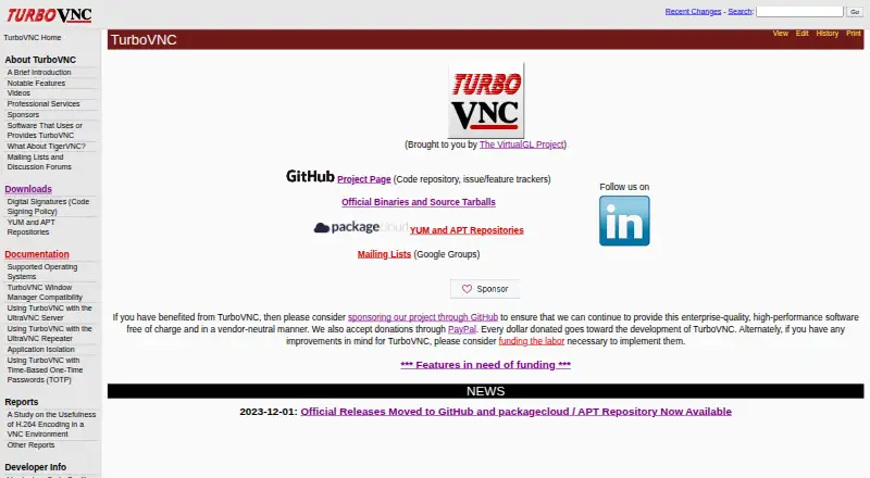 TurboVNC's own site