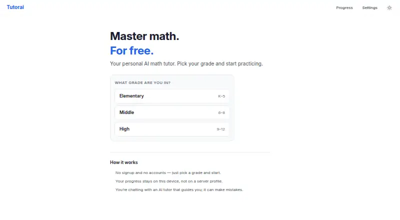 Tutorai's own site