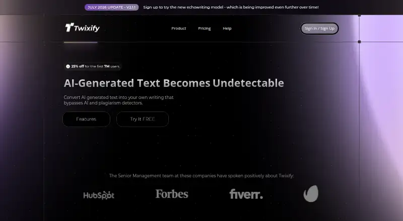 Twixify's own site