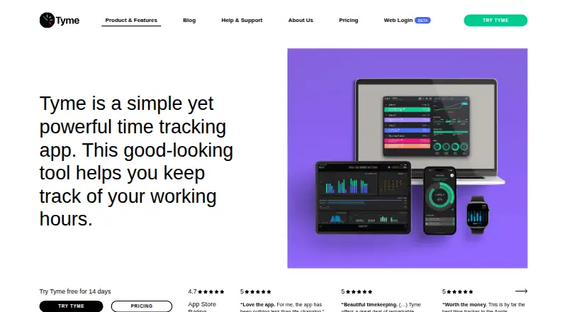 Tyme's own site