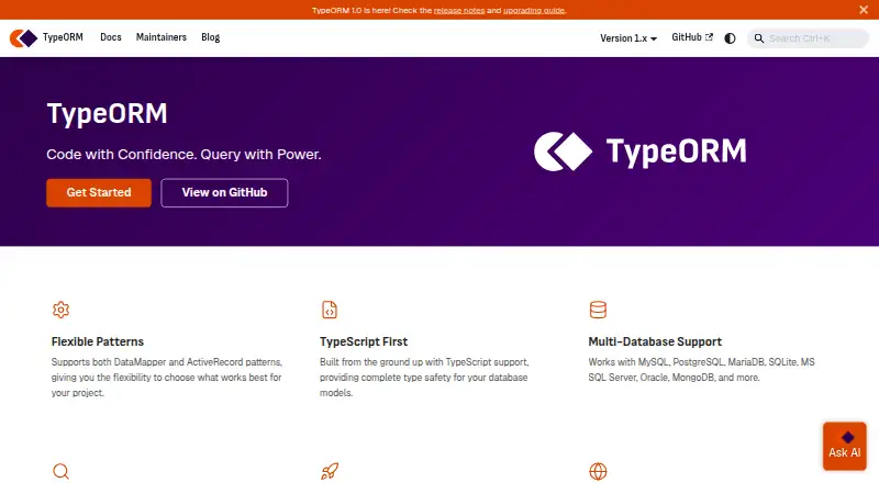 TypeORM's own site