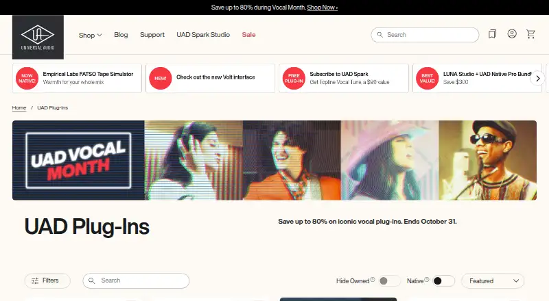 UAD Plug-Ins's own site