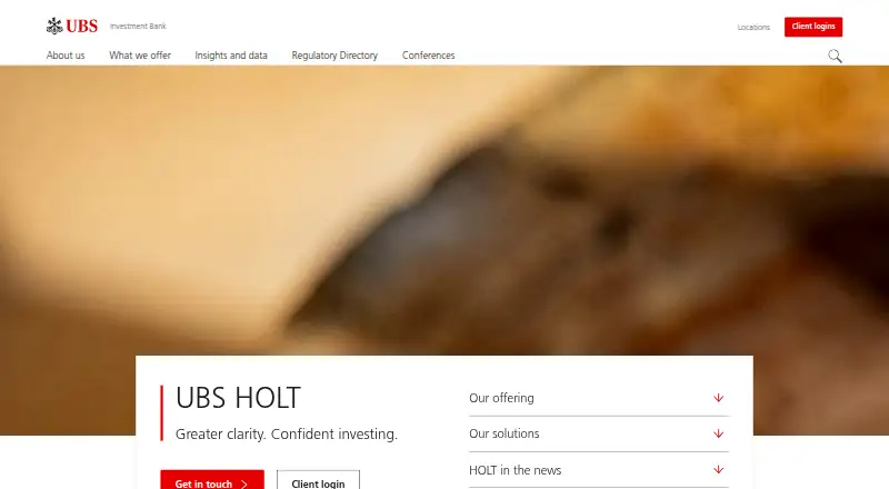 UBS HOLT's own site