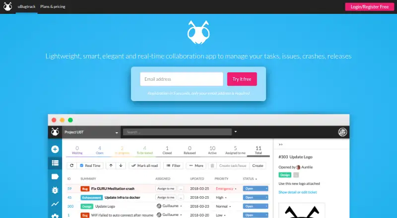 uBugtrack's own site