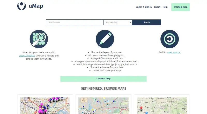 uMap's own site
