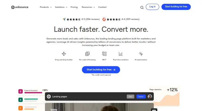 Unbounce's own site