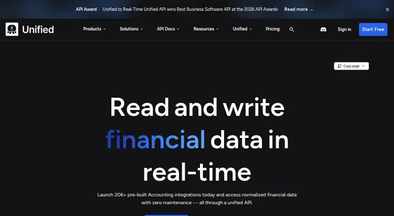 Unified.to Accounting API's own site