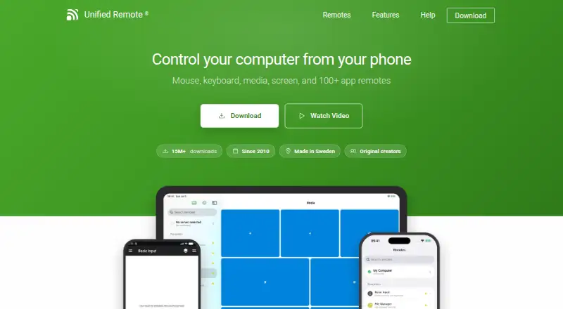 Unified Remote's own site