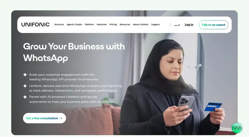 Unifonic WhatsApp's own site