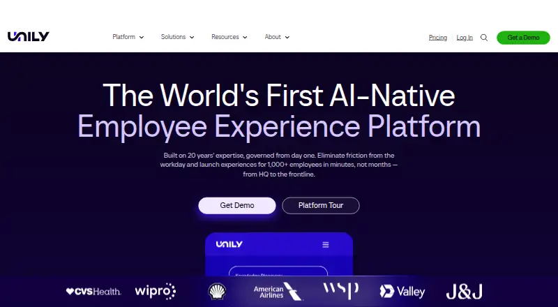 Unily's own site