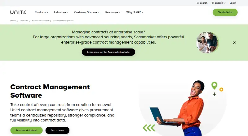 Unit4 Contract Management's own site