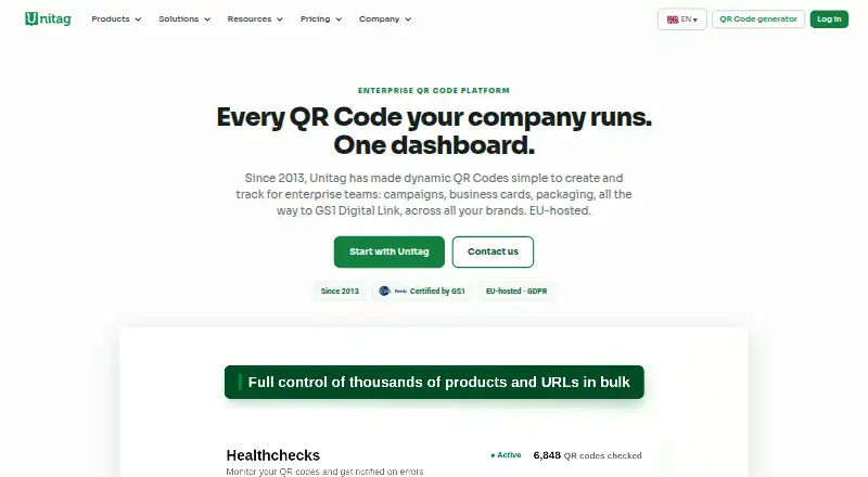 Unitag QR Codes's own site