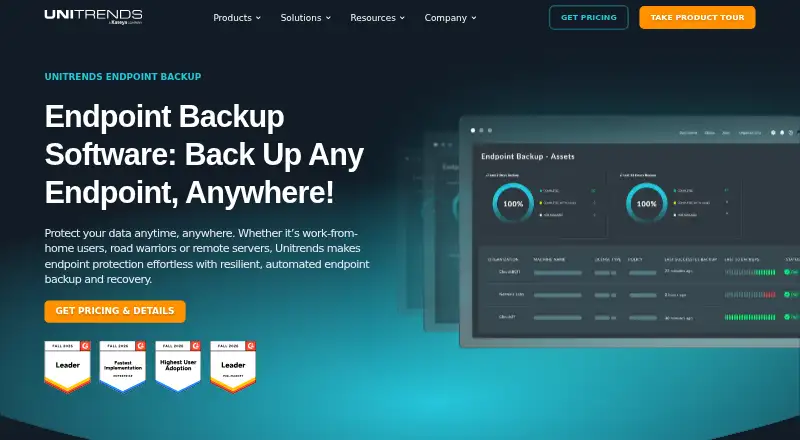 Unitrends Endpoint Backup's own site