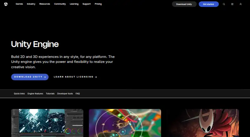 Unity's own site
