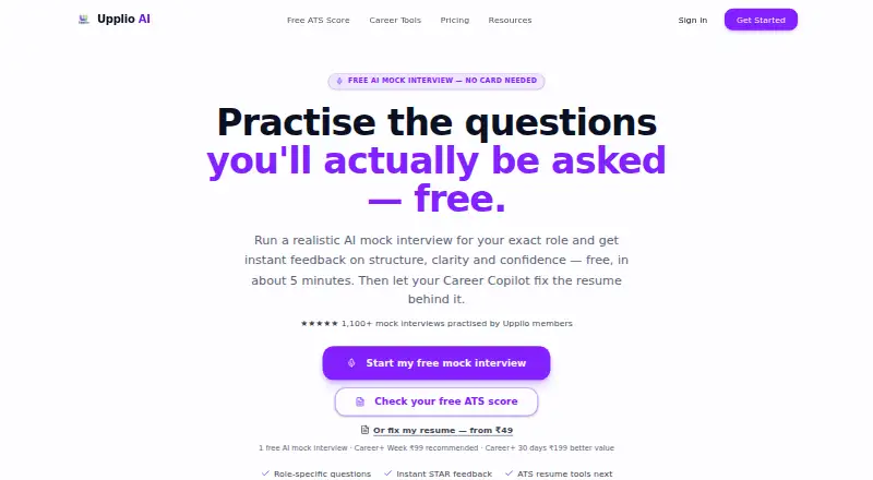 Upplio AI's own site